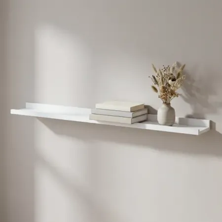 Настенная полка KONSENSA 100x10см со скрытым креплением МДФ цвет белый кристалл кварц белый природный