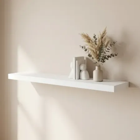 Настенная полка KONSENSA 100x23.5 см со скрытым креплением МДФ цвет белый подвесная книжная полка счетчик книг