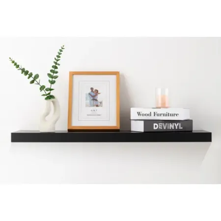 Настенная полка KONSENSA 80x23.5 см со скрытым креплением МДФ цвет черный