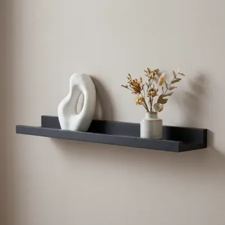 Настенная полка KONSENSA 60x10см со скрытым креплением МДФ цвет черный подвесная книжная полка счетчик книг