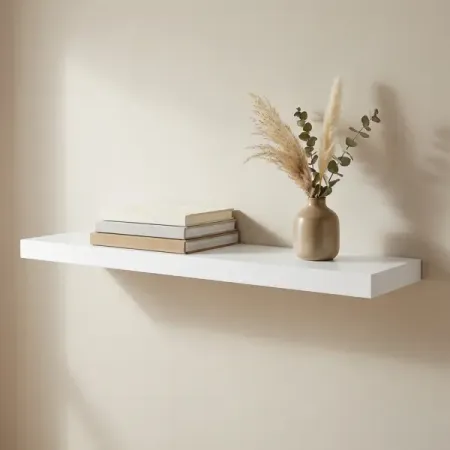 Настенная полка KONSENSA 80x23.5 см со скрытым креплением МДФ цвет белый подвесная книжная полка счетчик книг