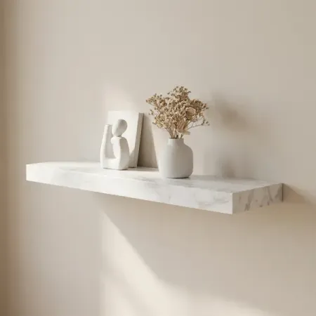 Настенная полка KONSENSA 60x23.5 см со скрытым креплением МДФ цвет светлый мрамор подвесная книжная полка счетчик книг