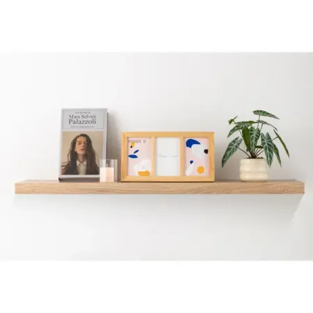 Настенная полка KONSENSA 100x23.5 см со скрытым креплением МДФ цвет дуб предметы в доме 40 дидактических карточек