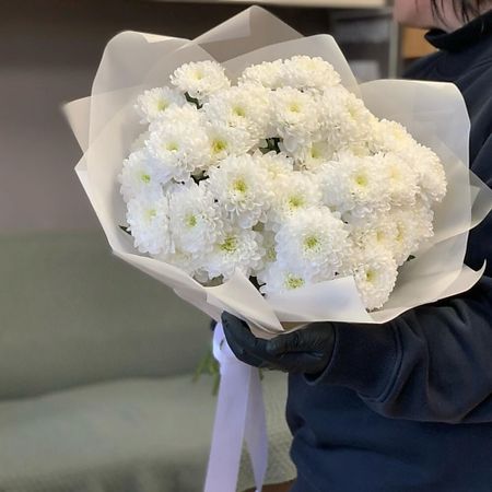 Букет живых цветов FLOWERS DE LUXE БУТИК ЦВЕТОВ И ПОДАРКОВ Хризантема алтай 5 веток фиточай алтай 2 для женщин с боровой маткой ф п 20