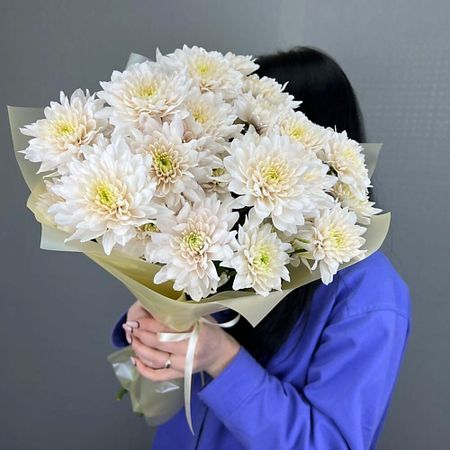 Букет живых цветов FLOWERS DE LUXE БУТИК ЦВЕТОВ И ПОДАРКОВ Хризантема кустовая розовая 5 штук стикеры для скрапбукинга alideco из 10 штук