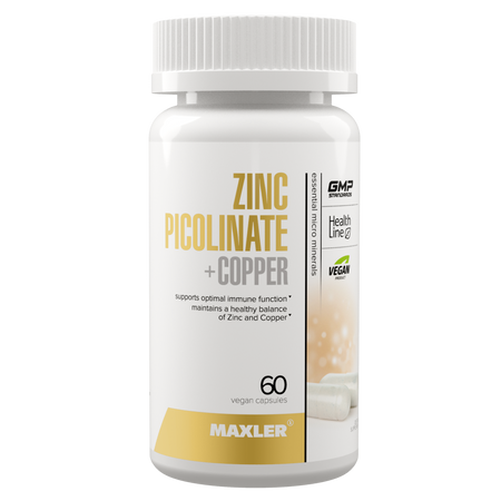 Цинк пиколинат + медь Maxler, 60 вегетарианских капсул