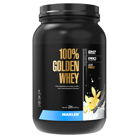 Протеин сывороточный Maxler Golden Whey 2lb (907 гр) - французская ваниль
