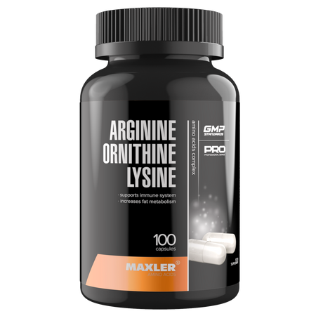 Аминокислоты Maxler Аргинин + Орнитин + Лизин, 100 капсул