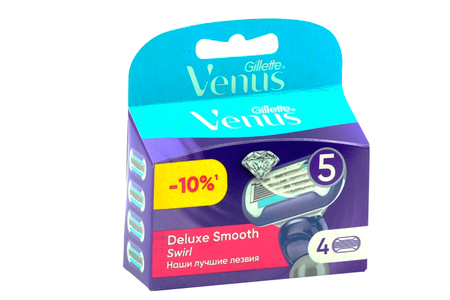 Сменные кассеты Gillette Venus Deluxe smooth swirl, 4 шт, - 10%