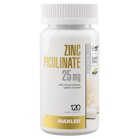 Цинк пиколинат 25 мг Maxler, 120 вегетарианских капсул