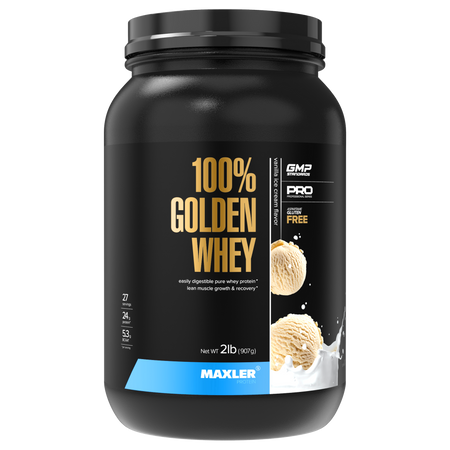 Протеин сывороточный Maxler Golden Whey 2lb (907 гр) - ванильное мороженое