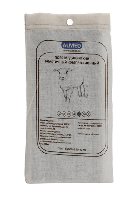 Пояс Almed мед эласт согревающий с шерстью овцы р 5 (XL) волки и овцы ход свиньей