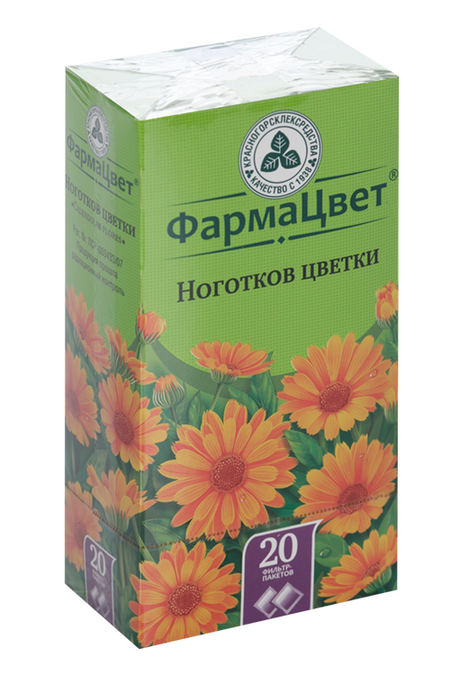 Ноготков цветки ФармаЦвет 1.5 г, 20 шт, сырье растительное-порошок Красногорск