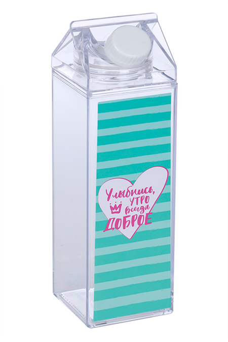 Бутылка СИМА-ЛЕНД д/воды улыбнись светло-бирюзовая 550 мл сувенирное сердце с валентинками картон ты для меня 18х16 890780 сима ленд