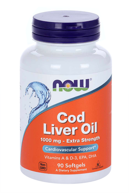 Рыбий жир NOW из печени трески, 1 000 мг, 90 шт, капсулы