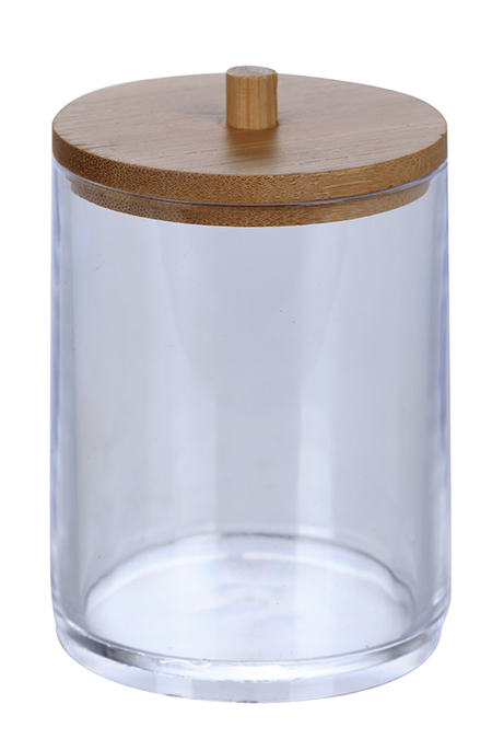 Органайзер Queen fair д/хранения ватных палочек 7х7х9,5 см цвет прозрачный/коричневый