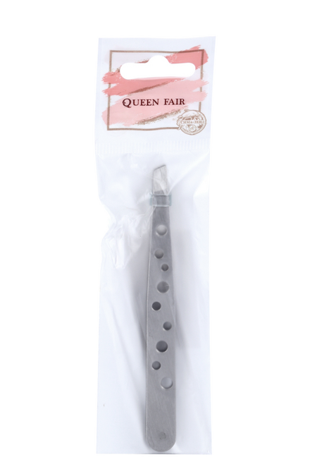 Пинцет Queen fair скошенный 9,5 см цвет серебристый