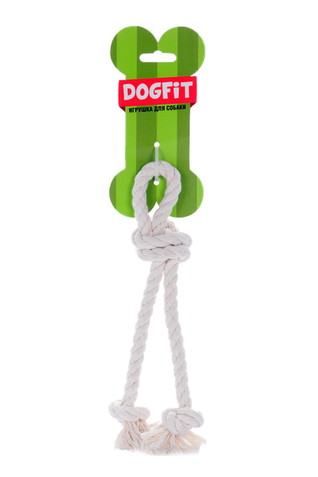 Грейфер DOGFIT д/собак из х/б каната петля и 2 конца с узлами 23 см