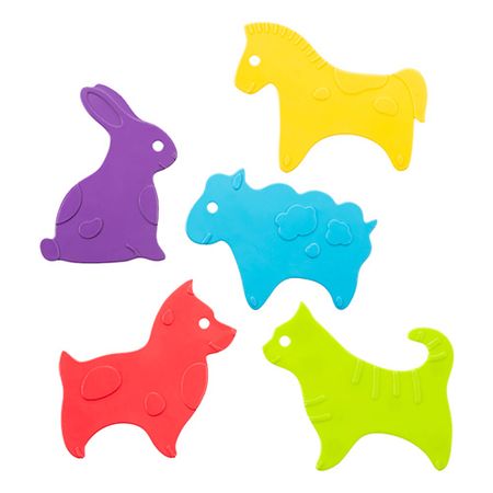Коврик детский ROXY KIDS Антискользящие мини-коврики для ванны Серия ANIMALS силиконовые коврики 25 шт термостойкие 230°c