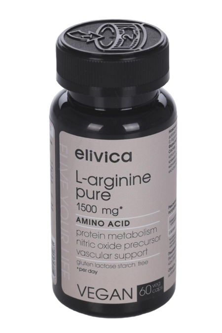 Чистый аргинин Elivica L-Arginine Pure, 60 шт, капсулы