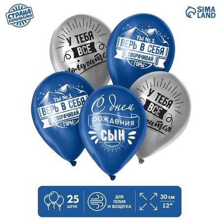 Шар Страна Карнавалия латексный «Сворачивай горы, сын» 25 шт