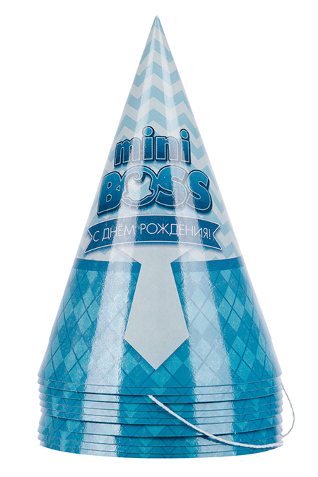 Колпак Страна Карнавалия бумажный «С Днем Рождения», mini boss 10 шт