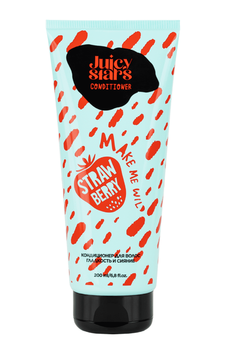 Кондиционер для волос Juicy Stars гладкость и сияние КРЫШЕСНОСНАЯ ЗЕМЛЯНИКА, 200мл.