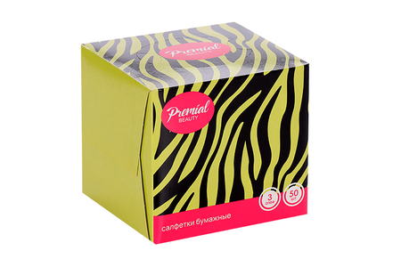 Салфетки Premial бумажные бумажные трехслойные белые в коробке 50 шт, (Нон стоп)