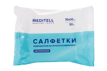 Салфетки МЕДИТЕЛЛ мед н/стерил из неткан матер 4-х сл 70%хл/30%пэ 10 см х10 см, 20 шт максим шарапов альма матер