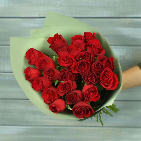 Букет живых цветов БУКЕТ МАРКЕТ ДАРИТЕ С УДОВОЛЬСТВИЕМ 23 красные розы в упаковке Кения 40 см. переключатели wgxcpp красные 3 контактные