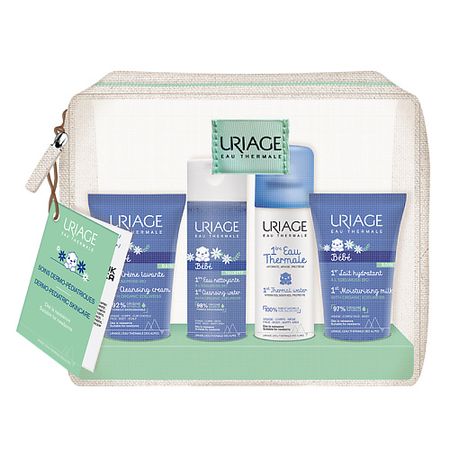 Набор средств для ухода за телом URIAGE Набор маленького путешественника (увлаж.молочко + очищ. Вода + тву + оч.пен.крем ) топикрем мое 1 ое   ультра увлаж молочко 500мл очищ гель 500мл