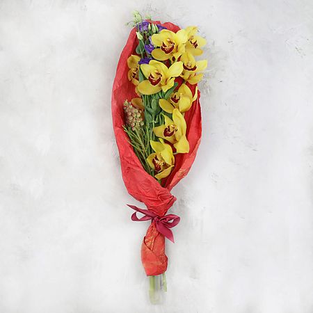 Букет живых цветов БУКЕТ МАРКЕТ ДАРИТЕ С УДОВОЛЬСТВИЕМ Букет из орхидеи, капса и лизиантуса искусственные орхидеи wqnjin 60 см