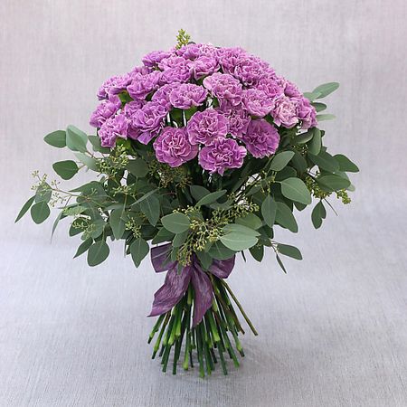 Букет живых цветов БУКЕТ МАРКЕТ ДАРИТЕ С УДОВОЛЬСТВИЕМ Букет из лунной гвоздики с листьями эвкалипта подарочные пакеты с листьями эвкалипта fengrise