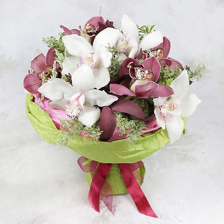 Букет живых цветов БУКЕТ МАРКЕТ ДАРИТЕ С УДОВОЛЬСТВИЕМ Букет из орхидеи и мимозы искусственные орхидеи wqnjin 60 см