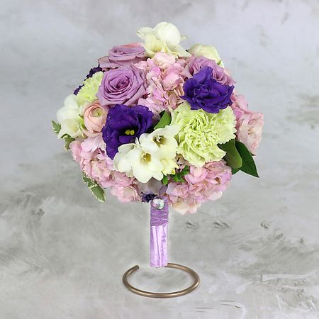 Букет живых цветов БУКЕТ МАРКЕТ ДАРИТЕ С УДОВОЛЬСТВИЕМ Букет невесты из гортензии, роз и лизиантуса свадебные ленты для подружек невесты hgdtff