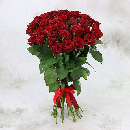 Букет живых цветов БУКЕТ МАРКЕТ ДАРИТЕ С УДОВОЛЬСТВИЕМ 51 роза - Ред Наоми Россия 60 см.