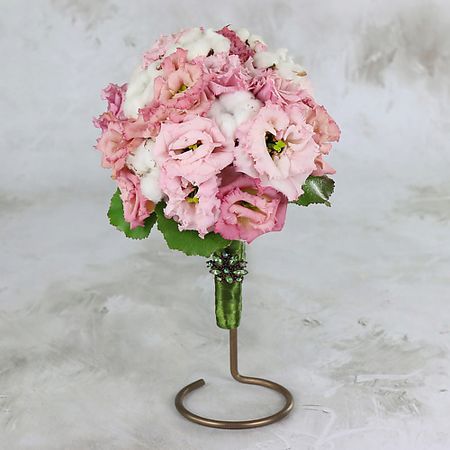 Букет живых цветов БУКЕТ МАРКЕТ ДАРИТЕ С УДОВОЛЬСТВИЕМ Букет невесты из розового лизиантуса с хлопком шар из розового кварца sisterstone