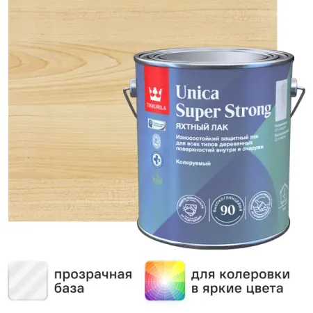 Лак яхтный Tikkurila Unica Super Strong База ЕР бесцветный высокоглянцевый 2.7 л кофейный напиток maccoffee strong 3 в 1 18 г