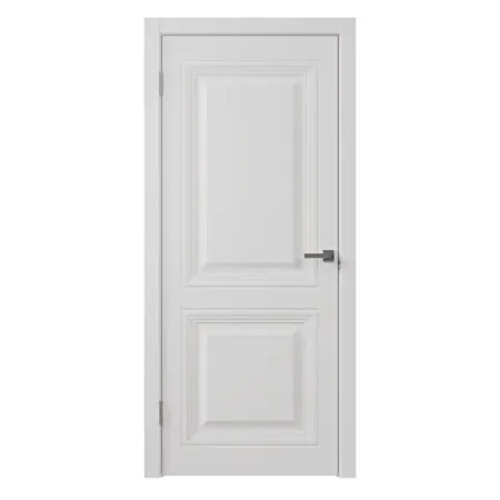 Дверь межкомнатная глухая с замком и петлями в комплекте Монблан 2 90x200 см эмаль цвет белый