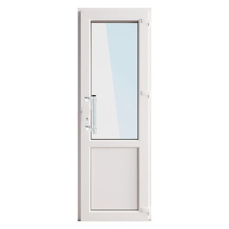 Металлопластиковая дверь VEKA 2050х800 мм алюминиевый порог белая правая стеклопакет