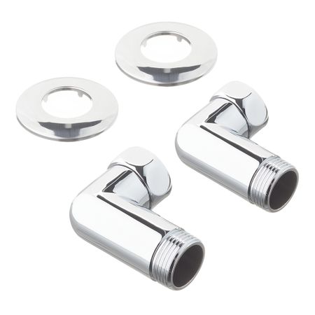 Соединитель угловой для полотенцесушителя 1 ВР(г) х 1 НР(ш) хром (2 шт.)