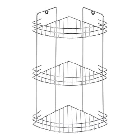 Полка для ванной Delphinium угловая трехъярусная 190х260х400 мм металл хром (101025)