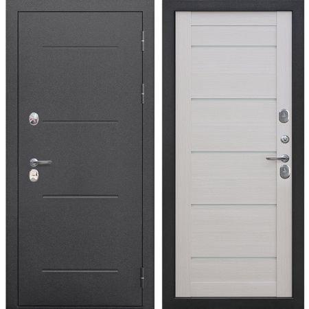 Дверь входная с терморазрывом Ferroni Isoterma правая антик серебро - лиственница бежевая 960х2050 мм подарочная коробка металлик серебро средняя