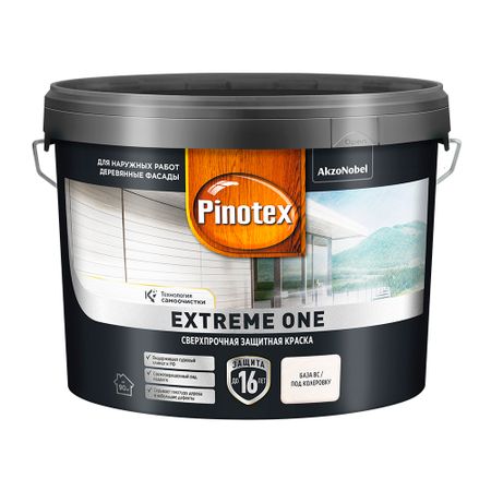 Краска фасадная по дереву Pinotex Extreme One база BC бесцветная 8,5 л краски акриловые 08цв 10мл сонет в тубах к к зхк