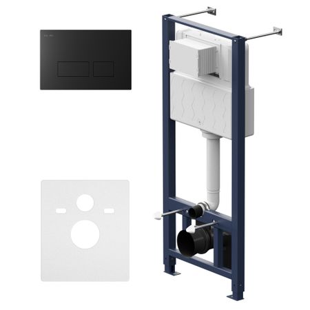 Инсталляция AM.PM Pro S для подвесного унитаза с кнопкой черной со звукоизоляцией (I012704.7038)