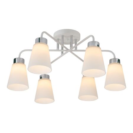 Люстра потолочная Schaffner Fattore E27 240 Вт 20 кв.м (4555-6 WH-CR) диша боуз личные дела