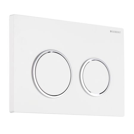 Клавиша смыва для инсталляций Geberit Omega 20 белая/хром глянцевый (115.085.KJ.1)