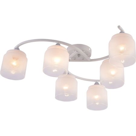 Люстра потолочная Schaffner Flusso E27 360 Вт 20 кв.м (4125-6 WH-CR)