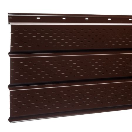 Софит металлический перфорированный Grand Line коричневый RAL 8017 2000х357х0,45 мм