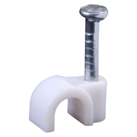 Скобы для крепления кабеля круглые Duwi 4 мм полипропиленовые белые (20 шт.) (30303 9)